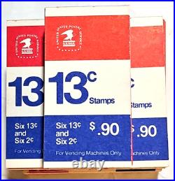 100 Scott# BK127 Vending BookletsLiberty Bell 13c & Frank Lloyd Wright 2c 1975