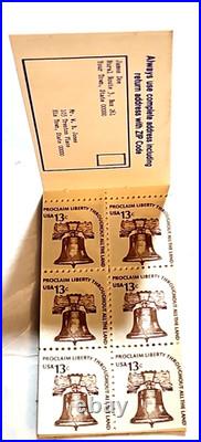 100 Scott# BK127 Vending BookletsLiberty Bell 13c & Frank Lloyd Wright 2c 1975