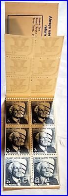 100 Scott# BK127 Vending BookletsLiberty Bell 13c & Frank Lloyd Wright 2c 1975