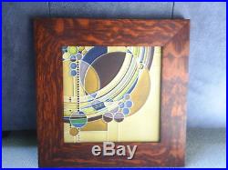11-1/2 Oak framed Motawi Art Tile Frank Lloyd Wright MARCH BALLOONS EC
