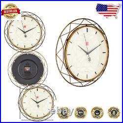 14 Frank Lloyd Wright Inspired Wall Clock Luxfer Prism Design in Bronze