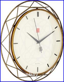 14 Frank Lloyd Wright Inspired Wall Clock Luxfer Prism Design in Bronze