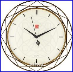 14 Frank Lloyd Wright Inspired Wall Clock Luxfer Prism Design in Bronze