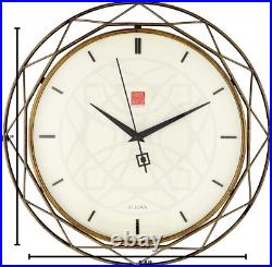 14 Frank Lloyd Wright Inspired Wall Clock Luxfer Prism Design in Bronze