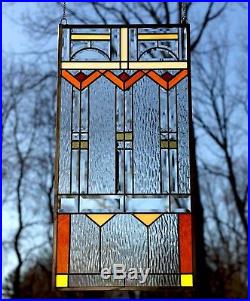 17 x 34 Stained Beveled clear window panel FRANK LLOYD WRIGHT TREE OF LIFE