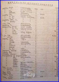 1916 Merchants Credit Report Iowa County WI Frank Lloyd Wright Spring Green Area