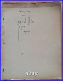 1923 Louis H Sullivan Signed Concerning Imperial Hotel Tokyo Frank Lloyd Wright