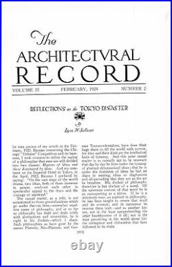 1924 Article Imperial Hotel Tokyo Japan Frank Lloyd Wright Kanto Earthquake