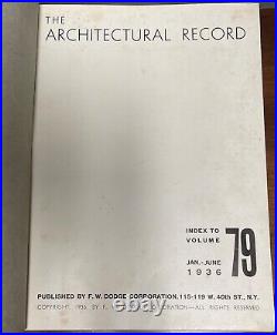 1936 The Architectural Record Jan-Dec Frank Lloyd Wright MCM Rockefeller MoMa