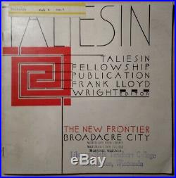 1940 Taliesin Fellowship Broadacre City Vol 1 No 1 Frank Lloyd Wright Editor