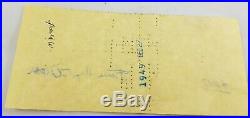 1950 FRANK LLOYD WRIGHT FARMERS STATE BANK CHECK HAND WRITTEN AND SIGNED No 1431