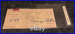 1950 Original Hand Signed Check Frank Lloyd Wright Autograph To Farmers Bank