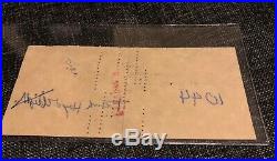 1950 Original Hand Signed Check Frank Lloyd Wright Autograph To Farmers Bank
