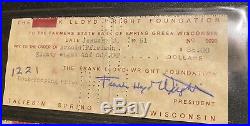1951 Frank Lloyd Wright Signed Check Farmers State Bank
