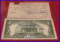 1952 56 Original Signed Check Frank Lloyd Wright To Farmers Bank & Blue Seal 5 $