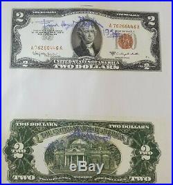 1956 Signed Frank Lloyd Wright United States Of America 2 Dollar Bill A76266446a