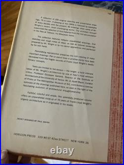 1959 Frank Lloyd Wright Book Drawings For A Living Architecture 1st Ed Book