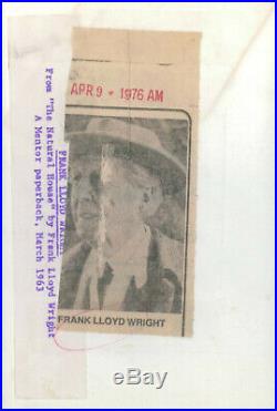 1963 Vintage Photo architect Frank Lloyd Wright poses for portrait