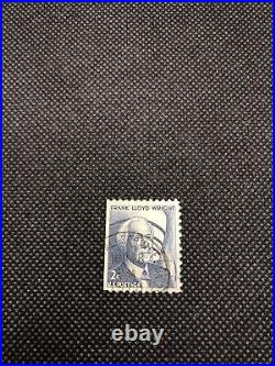 1965 Frank Lloyd Wright 2 Cent Stamp Blue/Gray. RARE. EXM-MINT