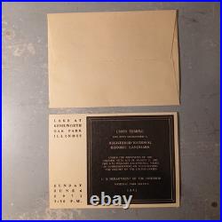 1971 Frank Lloyd Wright Unity Temple Register Nat'l Landmark Invitation + Cards