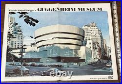 1979 Nos Guggenheim Museum Poster Art & Man Estate Vtg Frank Lloyd Wright