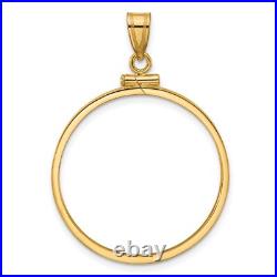 1982 1/2 oz Frank Lloyd Wright Arts Screw Top Reeded Edge Coin Bezel in 14k Gold