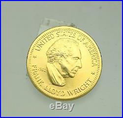 1982 Gold Frank Lloyd Wright 1/2 Ounce Gold Medal