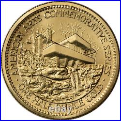 1982 US Gold 1/2 oz American Arts Commemorative Medal Frank Lloyd Wright BU