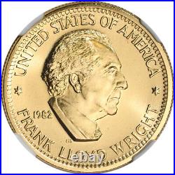 1982 US Gold (1/2 oz) American Commemorative Arts Frank Lloyd Wright NGC MS67