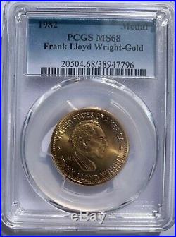 1982 US Gold (1/2 oz) American Commemorative Arts Frank Lloyd Wright PCGS MS68