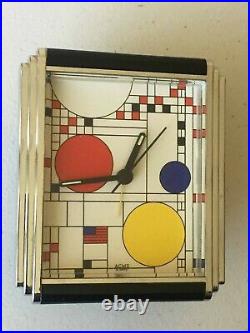 1998 Frank Lloyd Wright Coonley Playhouse Windows Desk Clock 4.5 x 3.75