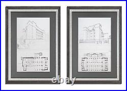 (2) Frank Lloyd WRIGHT Lithograph #ed LIMITED Larkin Building Buffalo, NY