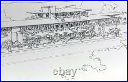(2) Frank Lloyd WRIGHT Lithograph #'ed LIMITED Robie House Drawings withFrame