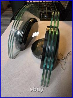 2 Pr Wall Lights, Machine Age, Vintage 80s, Frank Lloyd Wright, Art Deco Style