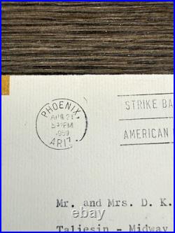 2 Signed Olgivanna Lloyd Wright Taliesin West Notes with Envelopes Frank Lloyd
