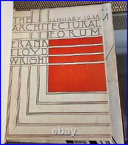 2 The Architectural Forum Jan 1938, & Jan 1948 Leather Bound Frank Lloyd Wright