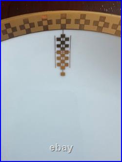 2 Tiffany & Co Frank Lloyd Wright Imperial Dinner Plates White Porcelain. Gold