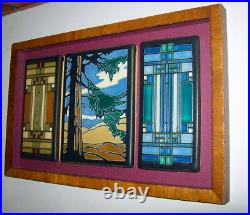 3 Motawi Tiles Custom Framed 2 Frank Lloyd Wright + Y. Yamamoto Redwood