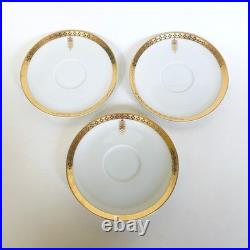 3 Tiffany & Co Frank Lloyd Wright Imperial Saucers. White Porcelain. Gold 3 Tiffany & Co Frank Lloyd Wright Imperial Saucers. White Porcelain. Gold