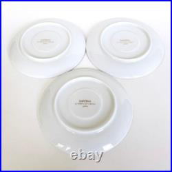 3 Tiffany & Co Frank Lloyd Wright Imperial Saucers. White Porcelain. Gold