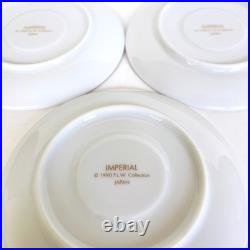 3 Tiffany & Co Frank Lloyd Wright Imperial Saucers. White Porcelain. Gold 3 Tiffany & Co Frank Lloyd Wright Imperial Saucers. White Porcelain. Gold