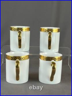 4 Frank Lloyd Wright Imperial Collection Gold 3 ½ Mugs c. 1990 MINT