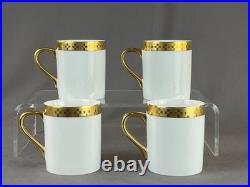 4 Frank Lloyd Wright Imperial Collection Gold 3 ½ Mugs c. 1990 MINT