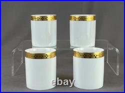 4 Frank Lloyd Wright Imperial Collection Gold 3 ½ Mugs c. 1990 MINT