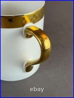 4 Frank Lloyd Wright Imperial Collection Gold 3 ½ Mugs c. 1990 MINT