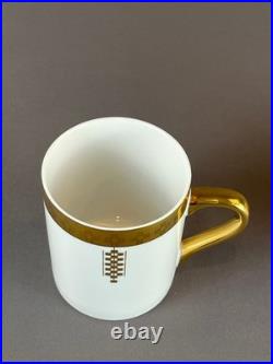 4 Frank Lloyd Wright Imperial Collection Gold 3 ½ Mugs c. 1990 MINT