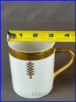 4 Frank Lloyd Wright Imperial Collection Gold 3 ½ Mugs c. 1990 MINT
