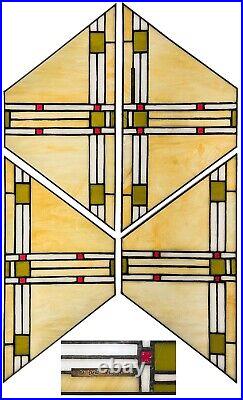 4 Frank Lloyd Wright Like Arts&Craft Prairie Mission Dale Tiffany Stained Glass