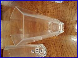 4 Tiffany and Co Highball glasses. Frank Lloyd Wright. Etched Texaco symbl, 1990