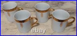 4 Vntg 1992 TIFFANY & Co. Frank Lloyd Wright Porcelain Gold Cup Art Deco Mug